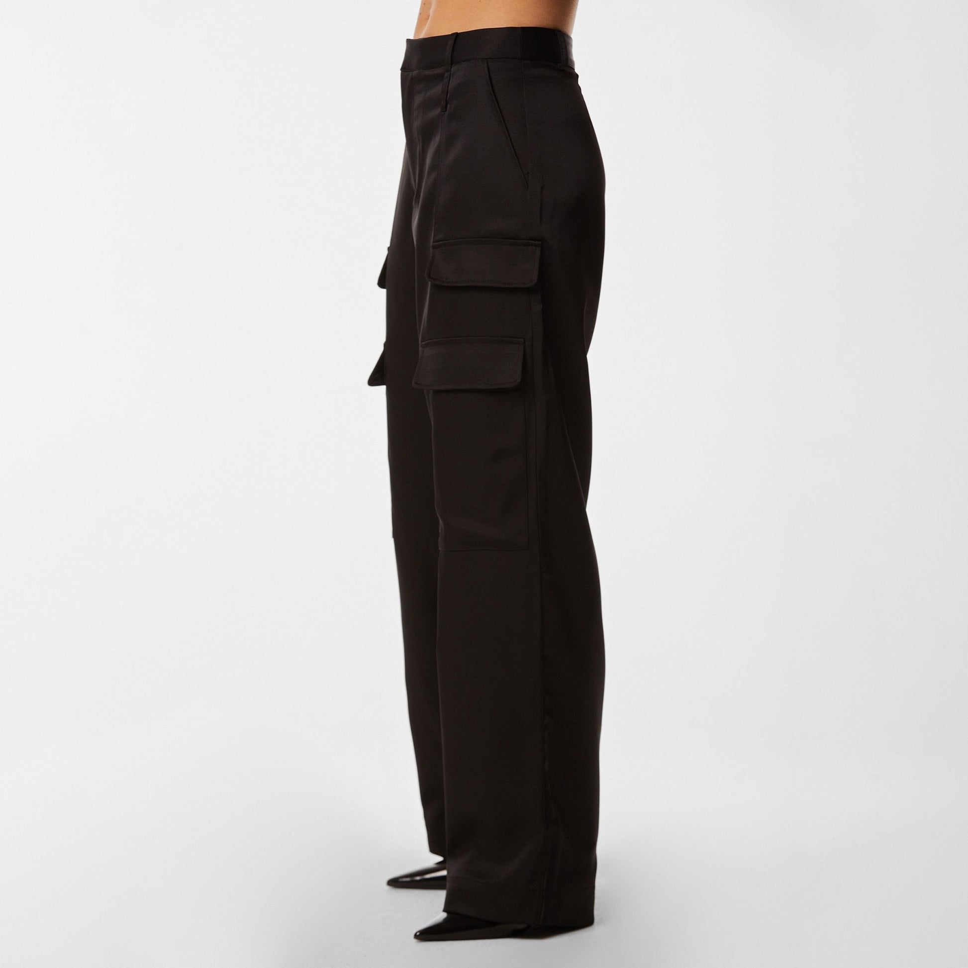 Milan Satin Cargo Pant - Black - Mack & Harvie