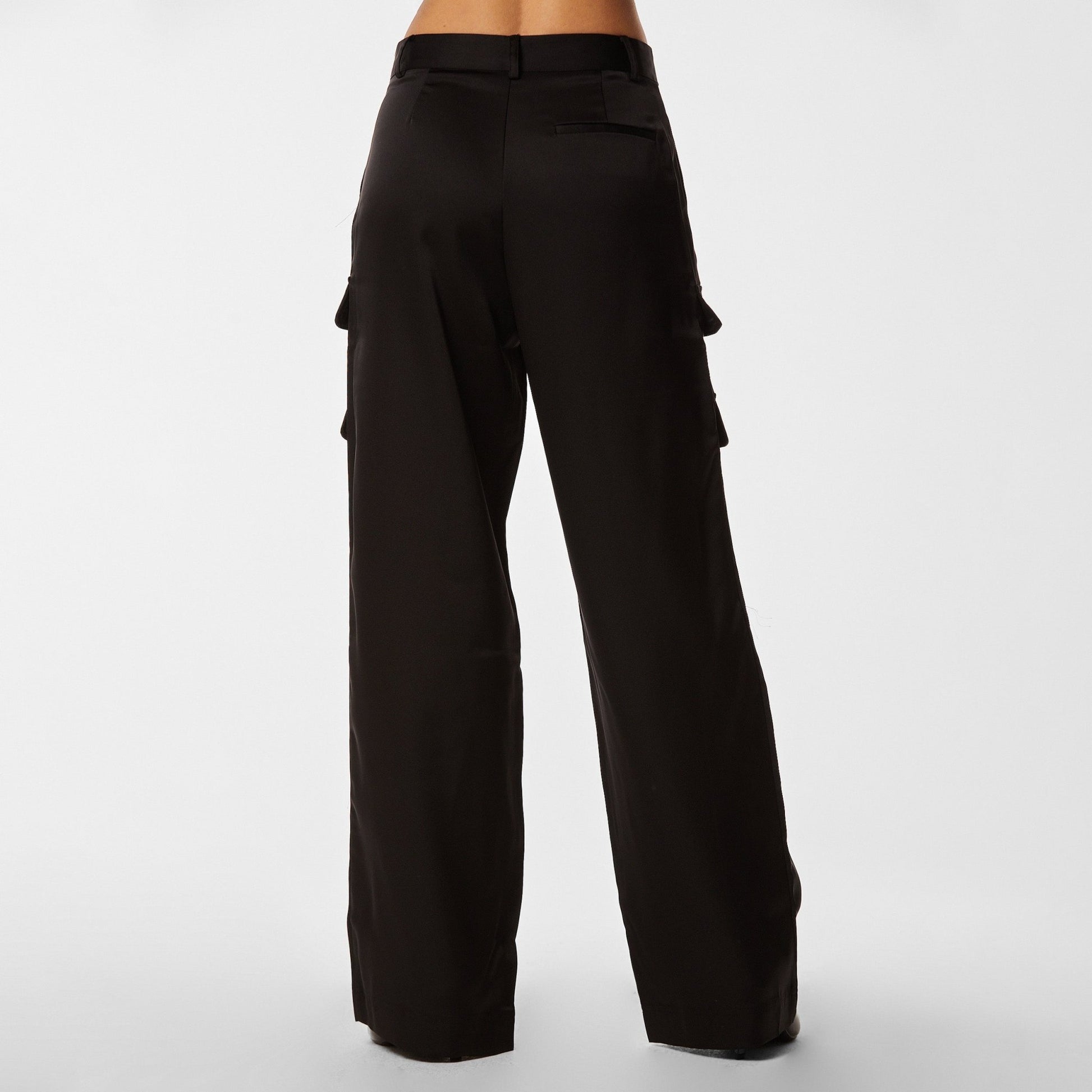 Milan Satin Cargo Pant - Black - Mack & Harvie