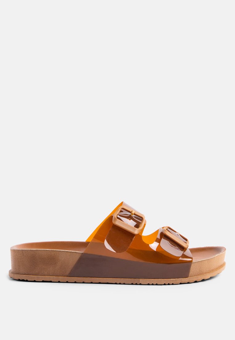 Minata Platform Buckled Slide Sandals - Mack & Harvie