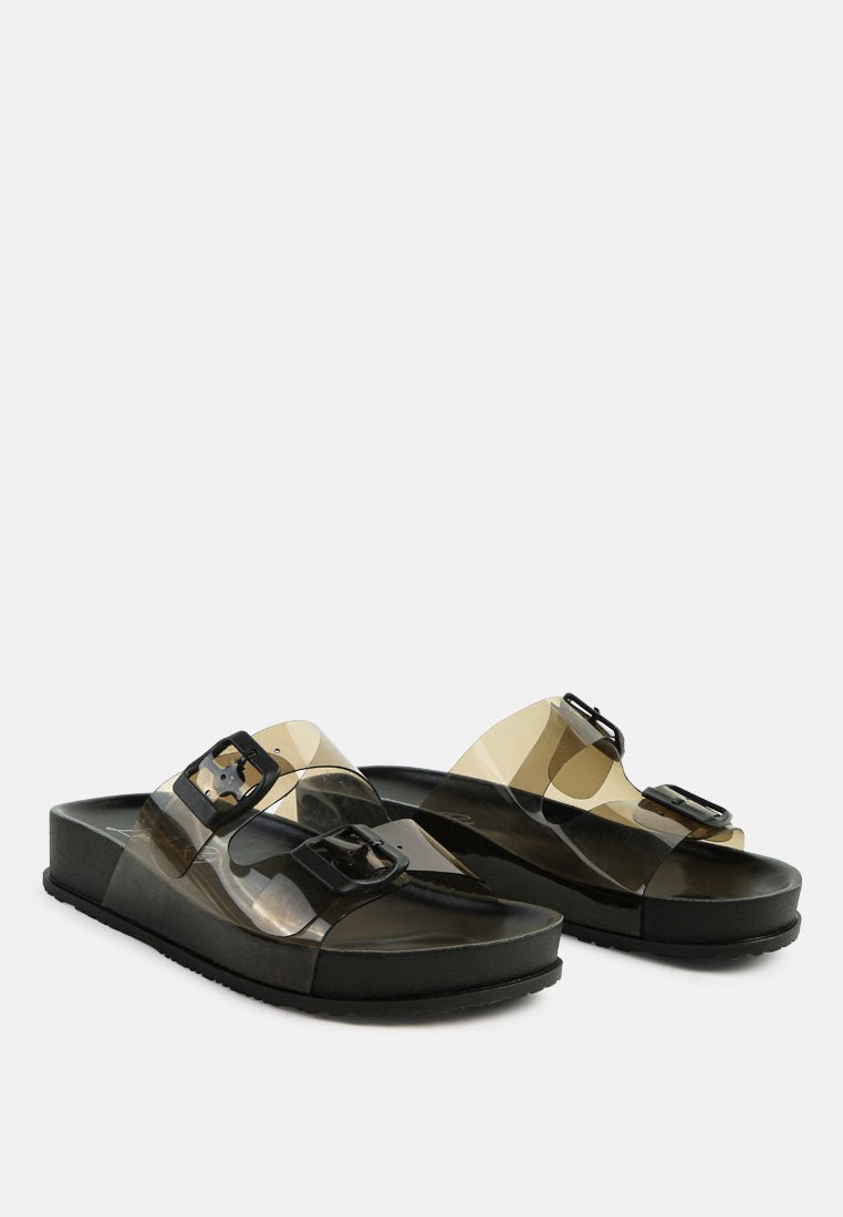 Minata Platform Buckled Slide Sandals - Mack & Harvie