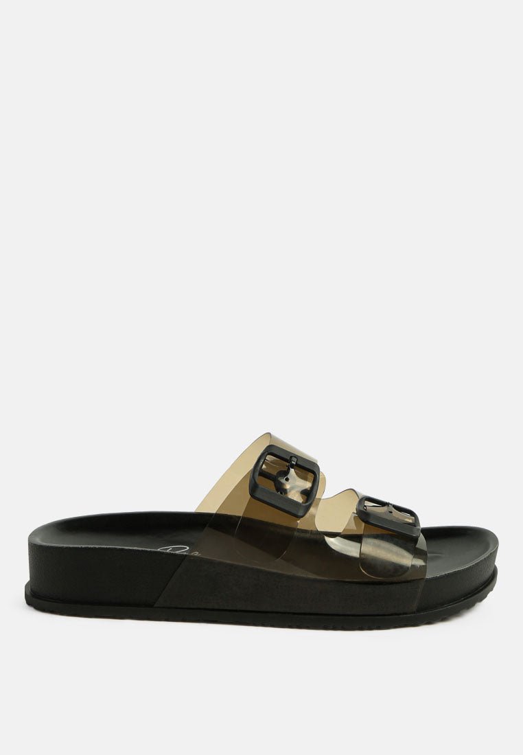 Minata Platform Buckled Slide Sandals - Mack & Harvie