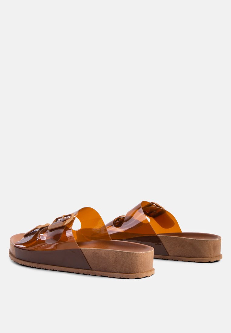 Minata Platform Buckled Slide Sandals - Mack & Harvie