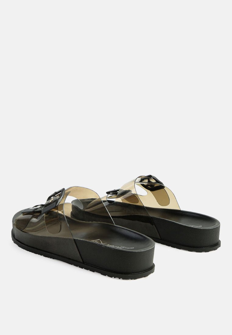 Minata Platform Buckled Slide Sandals - Mack & Harvie