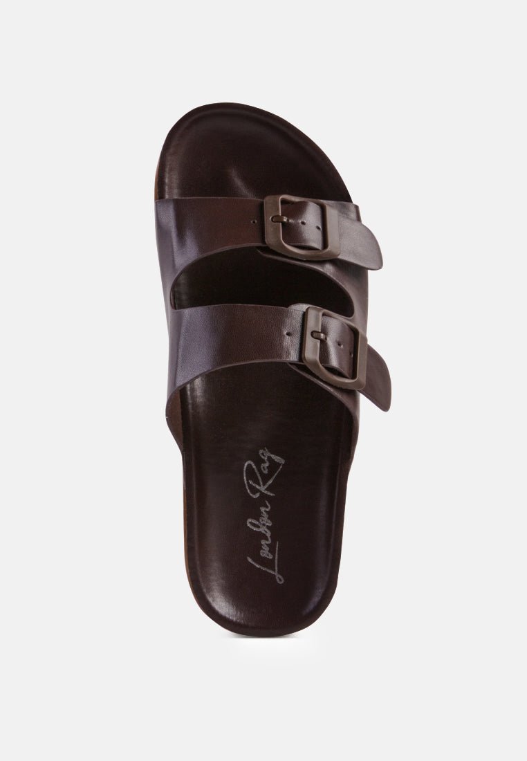 Minata Platform Buckled Slide Sandals - Mack & Harvie