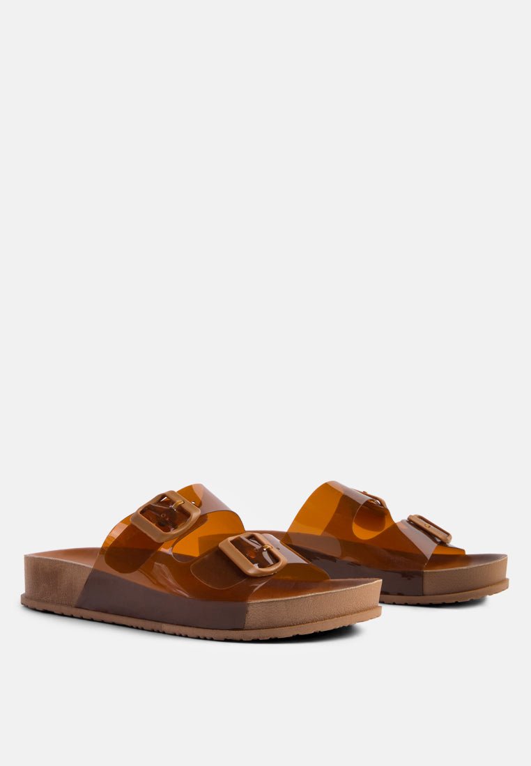 Minata Platform Buckled Slide Sandals - Mack & Harvie