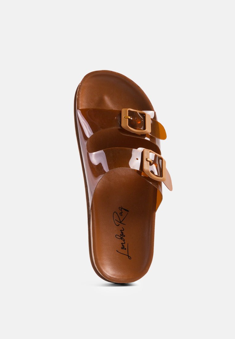 Minata Platform Buckled Slide Sandals - Mack & Harvie