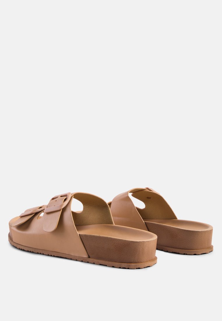 Minata Platform Buckled Slide Sandals - Mack & Harvie