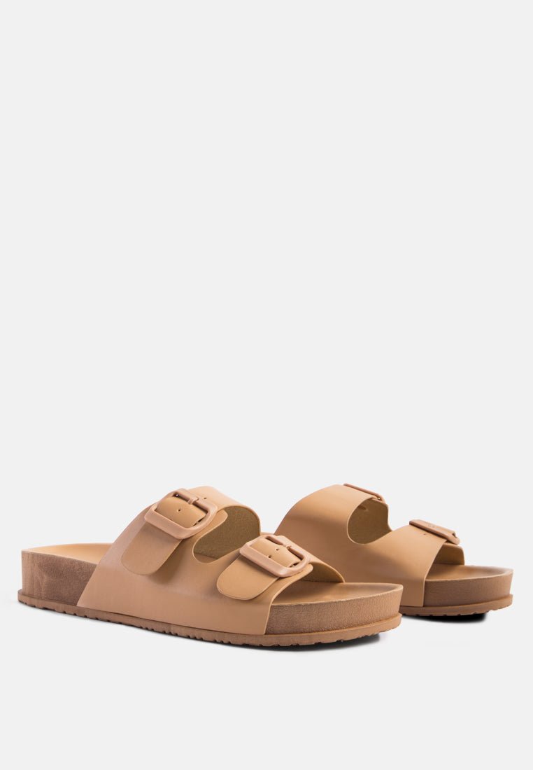 Minata Platform Buckled Slide Sandals - Mack & Harvie