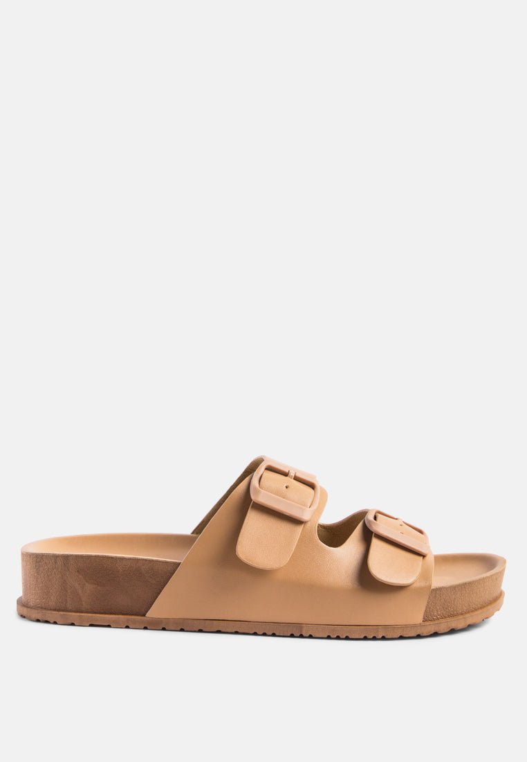 Minata Platform Buckled Slide Sandals - Mack & Harvie