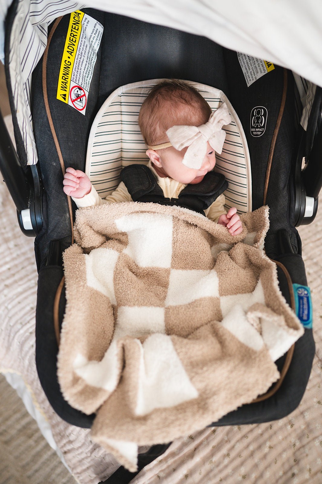 Mini Blanket - Checker Taupe/White - Mack & Harvie