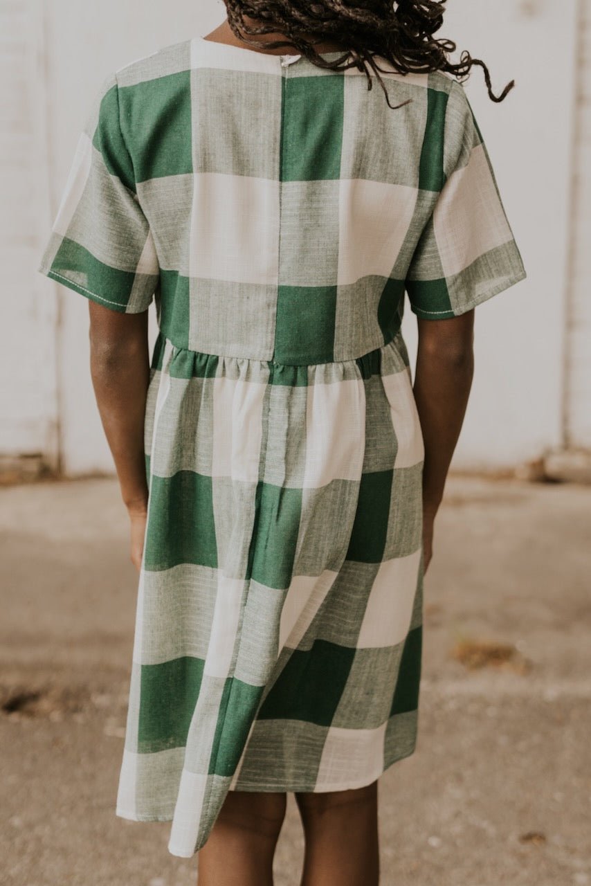 Green buffalo plaid dress best sale