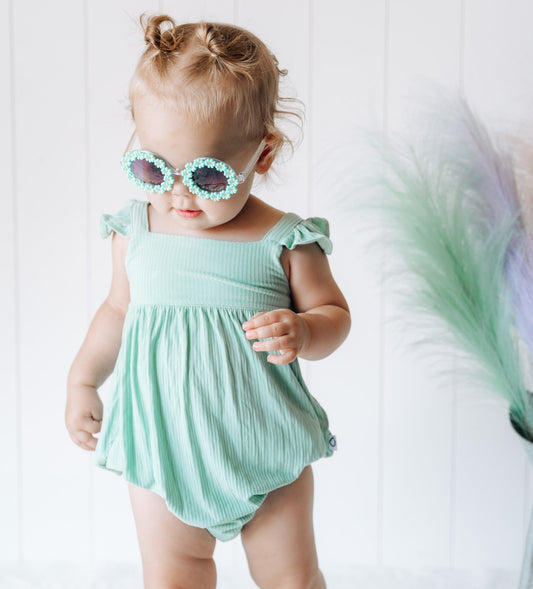 MINT RIB DREAM BUBBLE ROMPER - Mack & Harvie