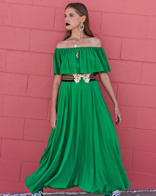 Morning Glory Maxi Dress - Emerald - Mack & Harvie