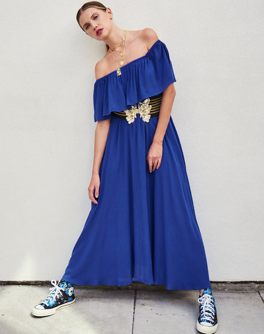 Morning Glory Maxi Dress - Royal - Mack & Harvie