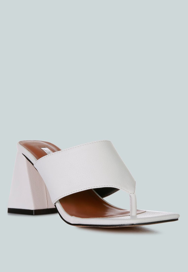 Muse Me Triangular Block Heel Thong Sandals - Mack & Harvie