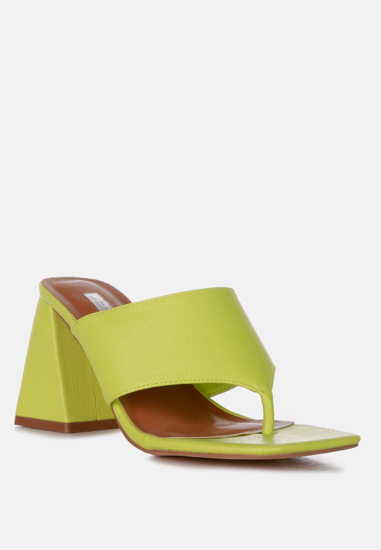 Muse Me Triangular Block Heel Thong Sandals - Mack & Harvie