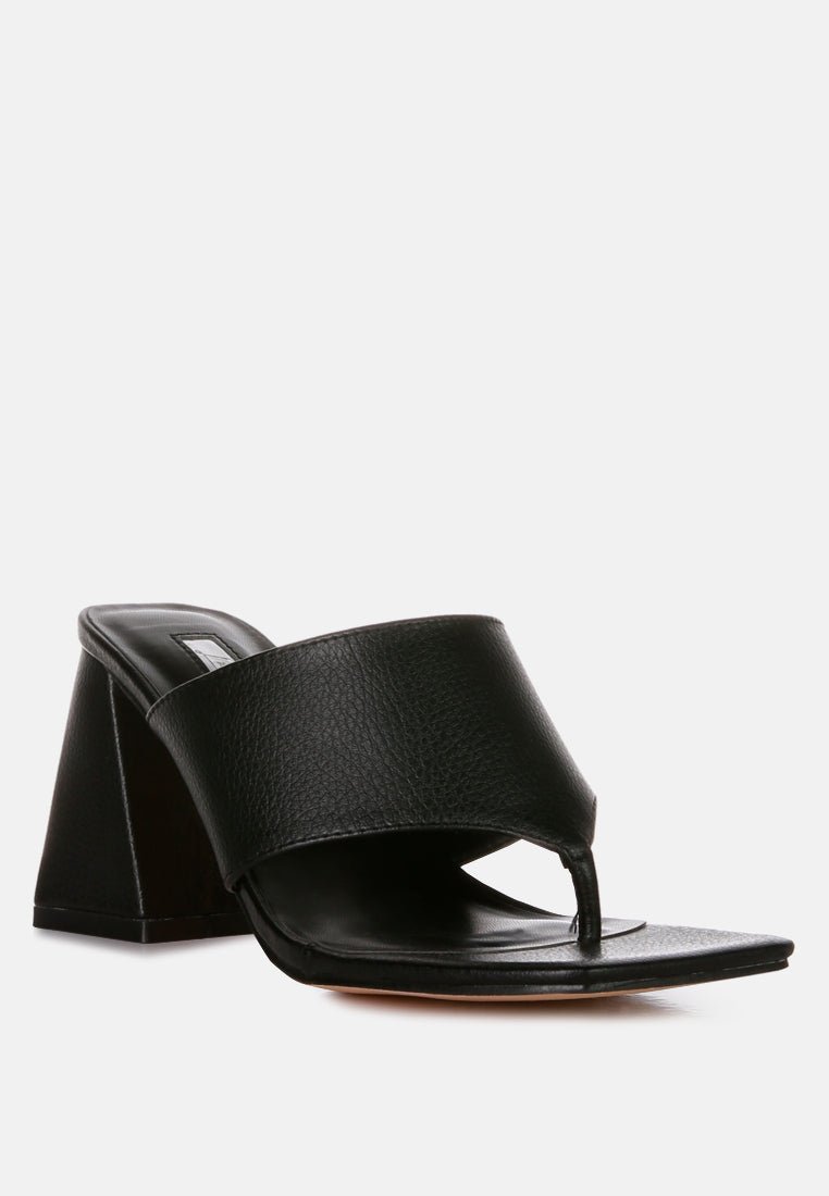 Muse Me Triangular Block Heel Thong Sandals - Mack & Harvie