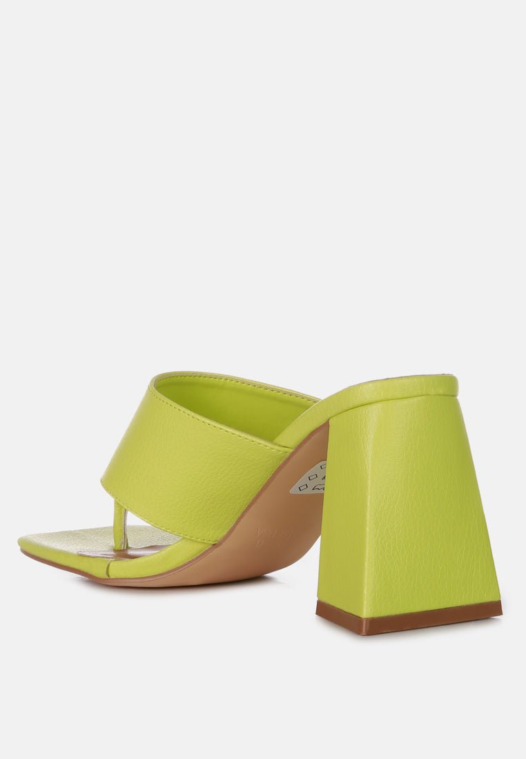 Muse Me Triangular Block Heel Thong Sandals - Mack & Harvie