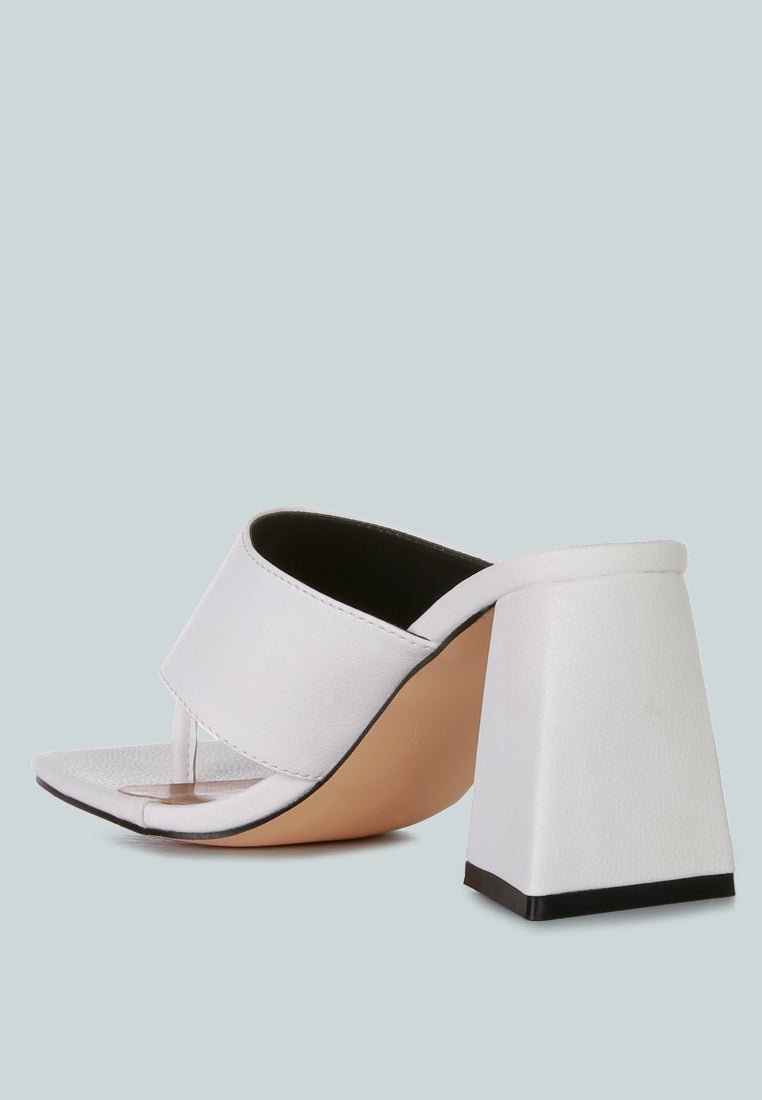 Muse Me Triangular Block Heel Thong Sandals - Mack & Harvie