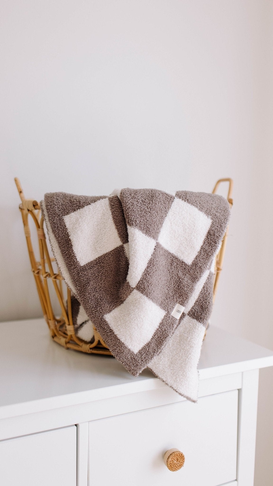 Mushroom Checkerboard | Plush Blanket - Mack & Harvie