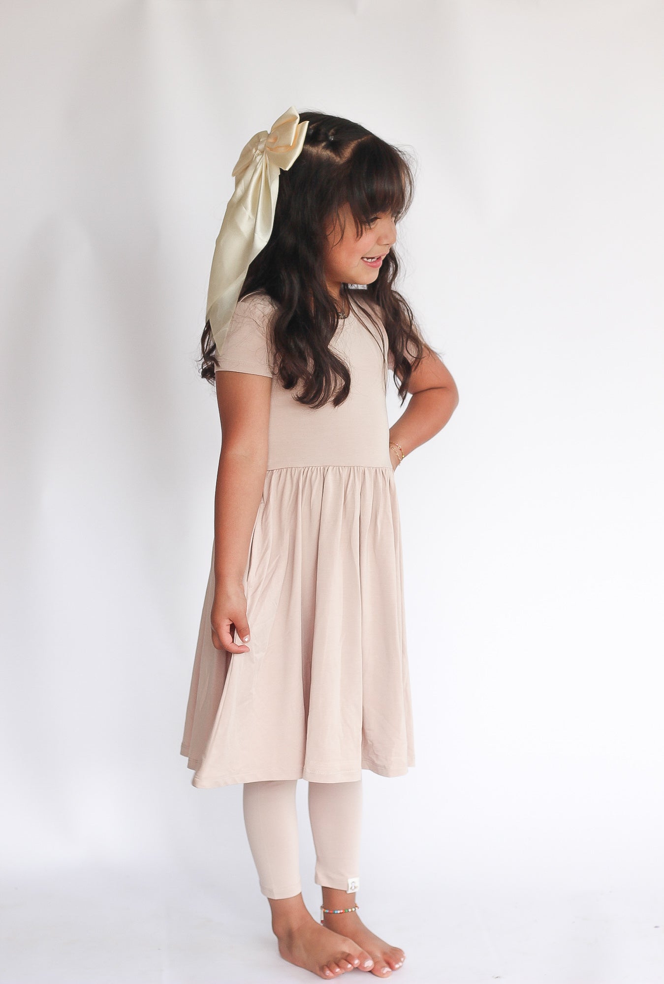 Mushroom Short Sleeve Twirl Dress - Mack & Harvie