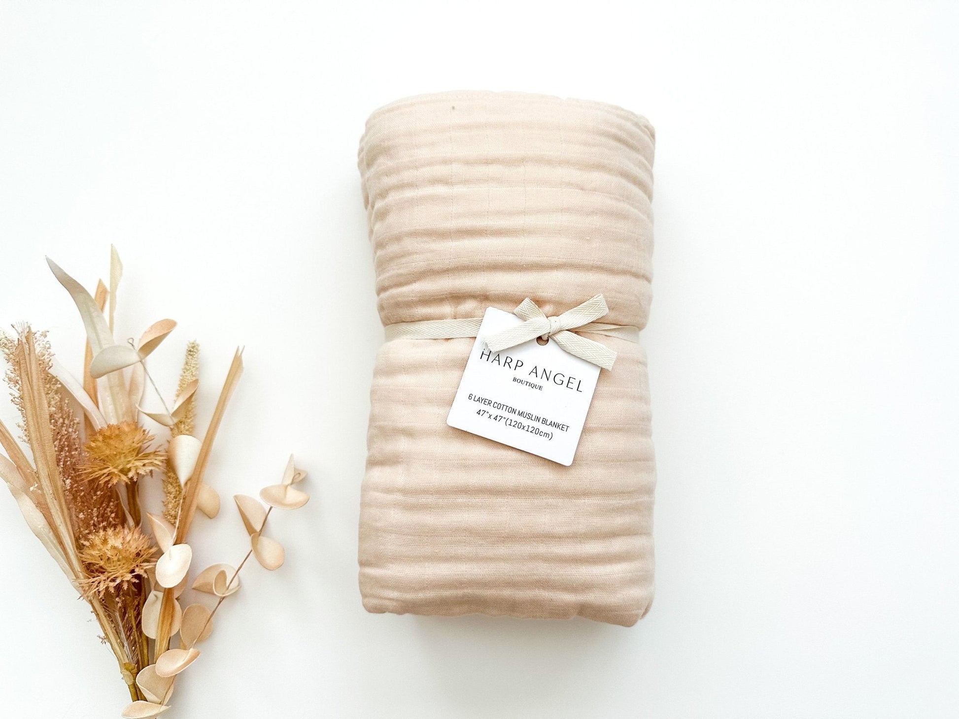 Muslin 6 - Layer Blanket - Apricot - Mack & Harvie