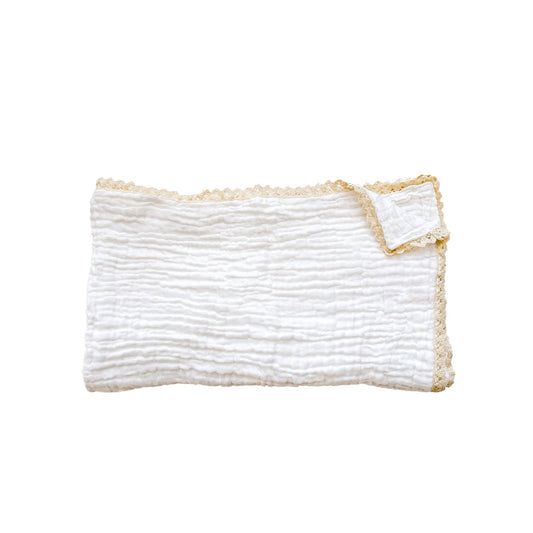 Muslin 6 - Layer Blanket - Cream Lace - Mack & Harvie