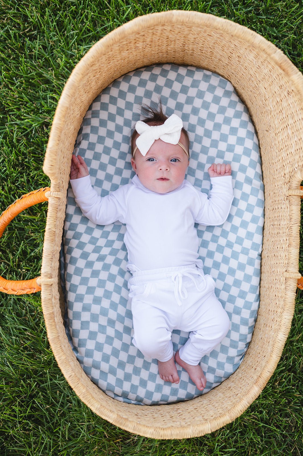 Muslin Swaddle Blanket - Arona Blue Checkered - Mack & Harvie