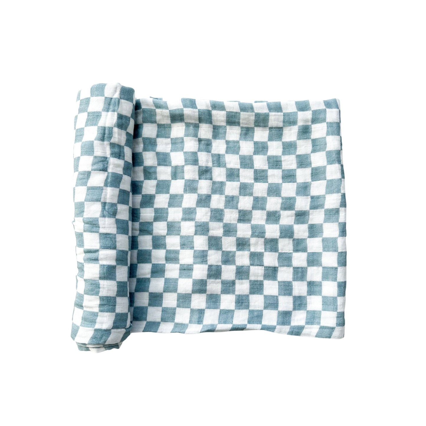 Muslin Swaddle Blanket - Arona Blue Checkered - Mack & Harvie