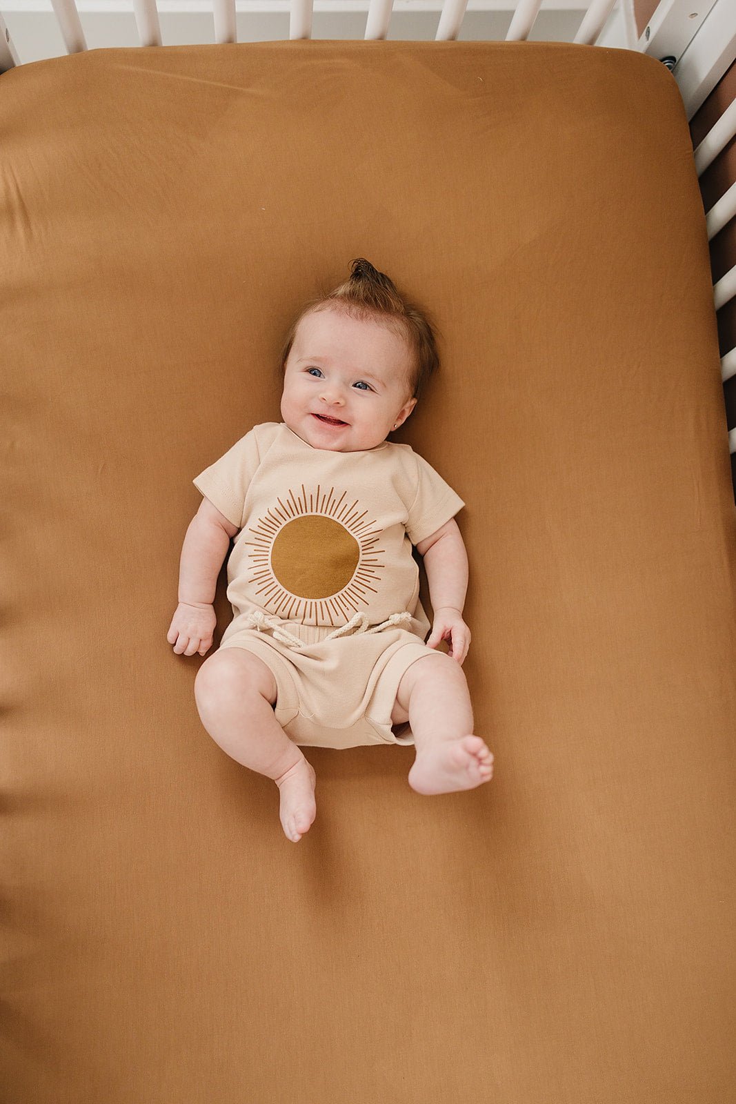 Mustard Bamboo Stretch Crib Sheet - Mack & Harvie