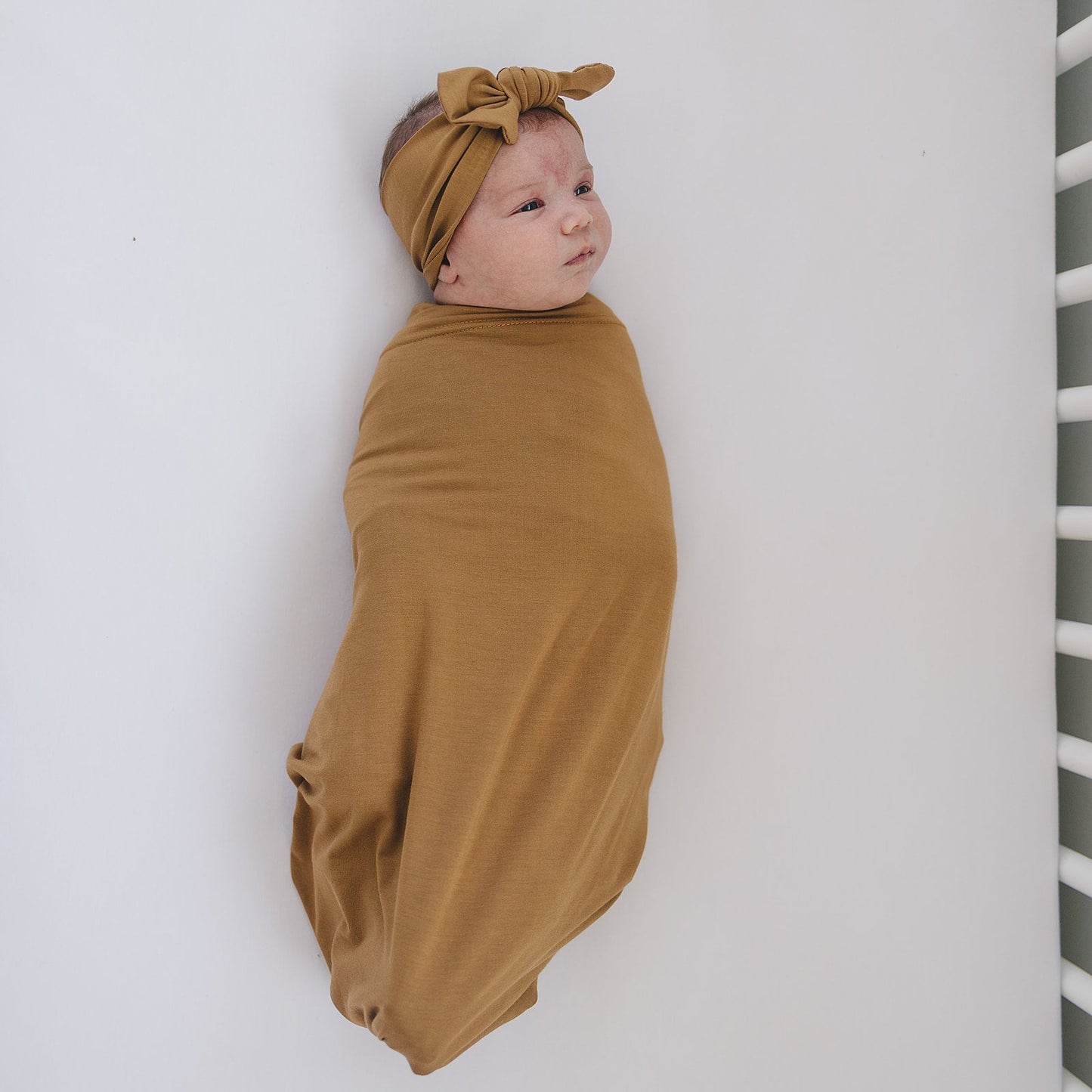 Mustard Bamboo Stretch Swaddle - Mack & Harvie