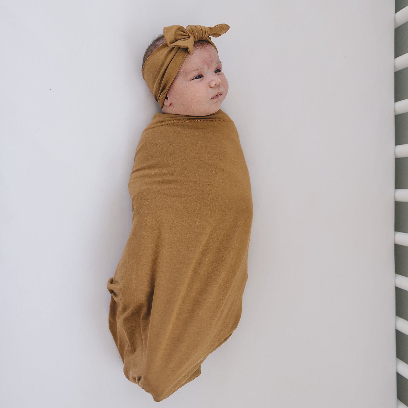 Mustard Bamboo Stretch Swaddle - Mack & Harvie