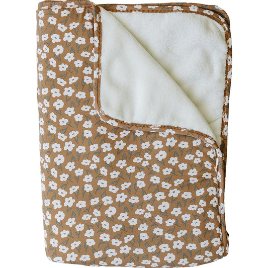 Mustard Floral Bamboo Fleece Quilt - Mack & Harvie