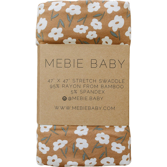 Mustard Floral Bamboo Stretch Swaddle - Mack & Harvie