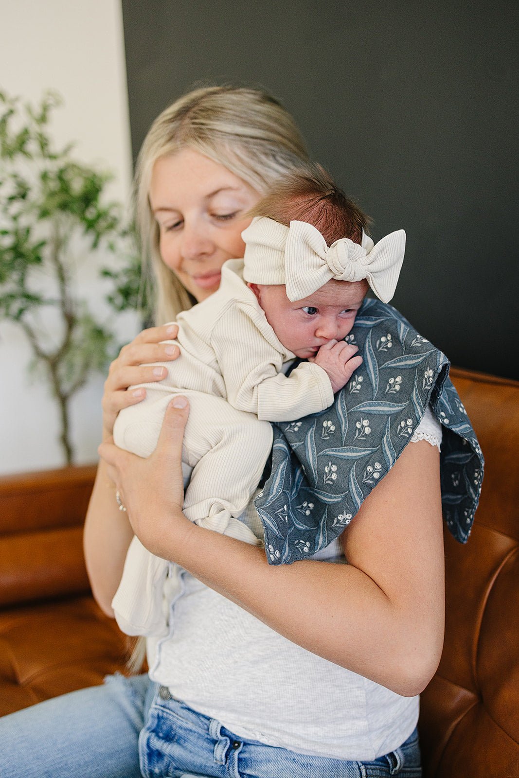 Navy Berry Muslin Burp Cloth - Mack & Harvie