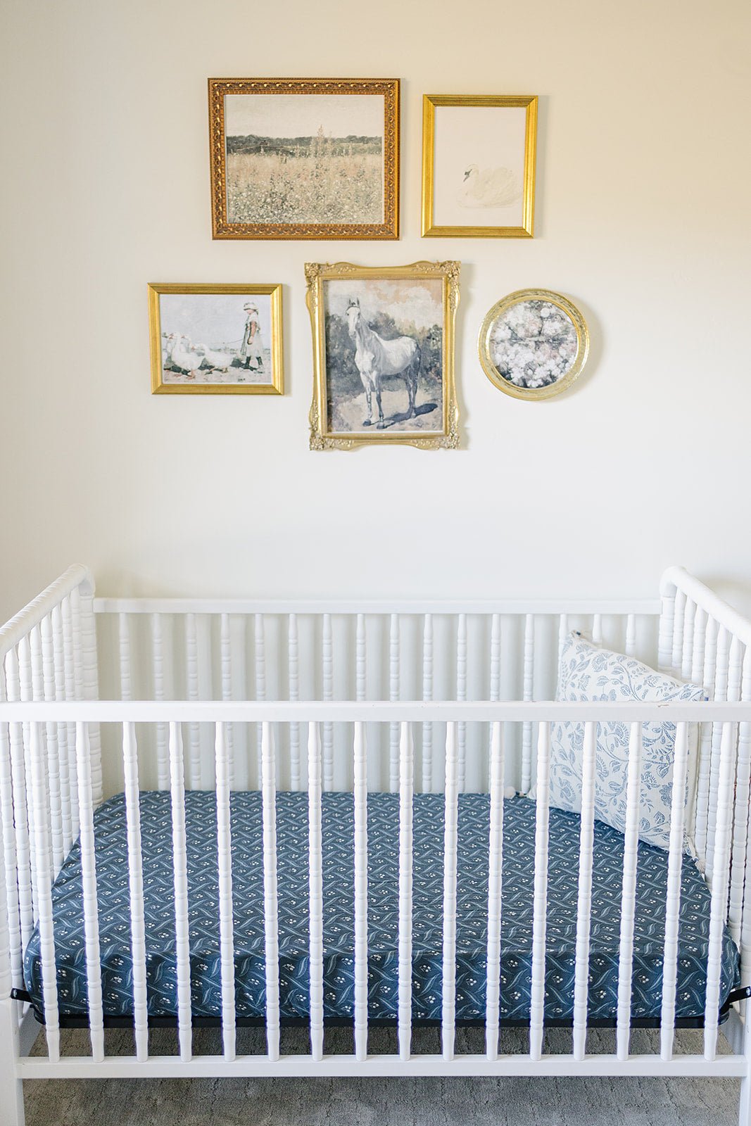 Navy Berry Muslin Crib Sheet - Mack & Harvie