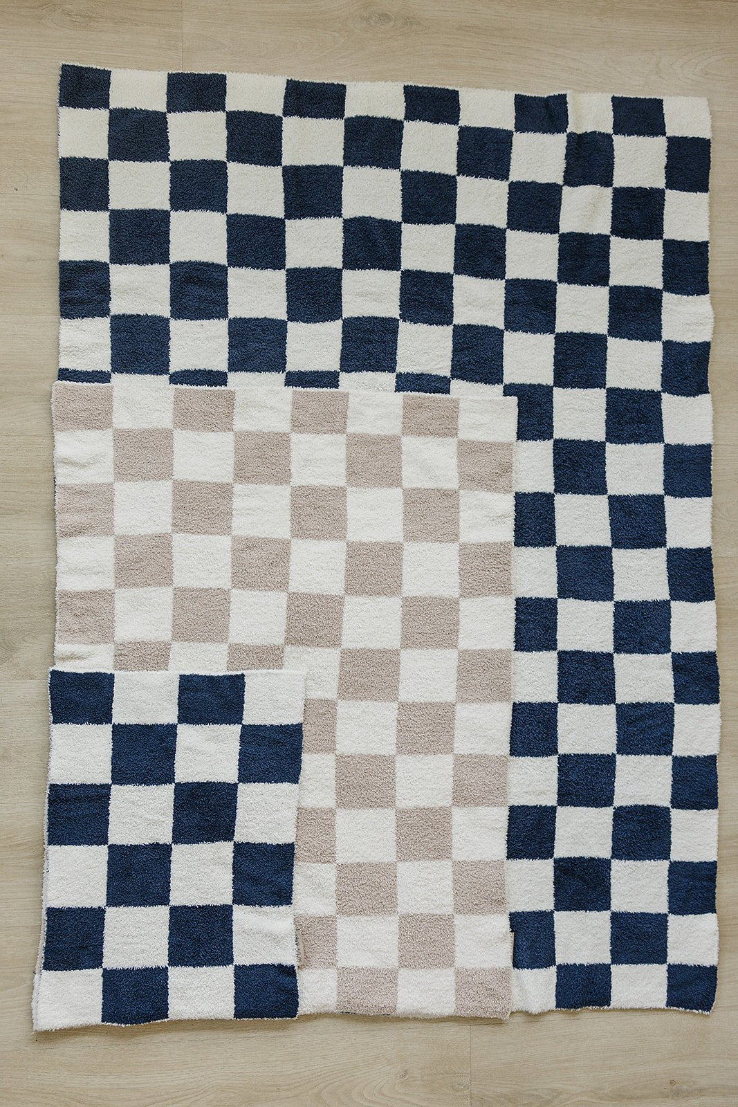 Navy Checkered Plush Blanket - Mack & Harvie