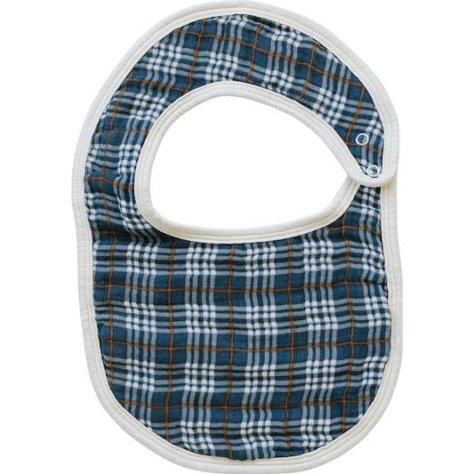 Navy Plaid Classic Muslin Bib - Mack & Harvie