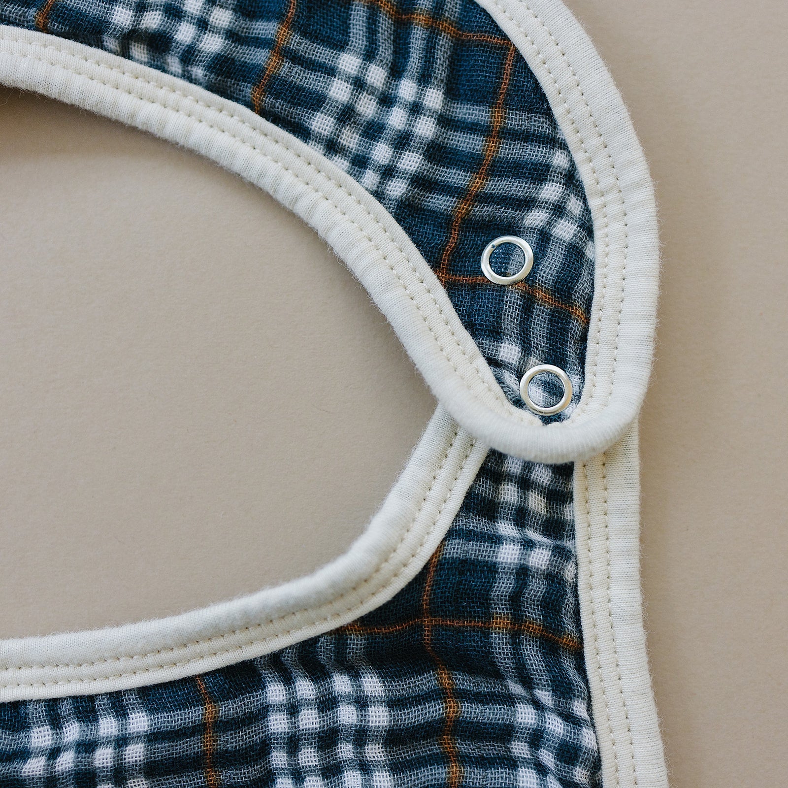 Navy Plaid Classic Muslin Bib - Mack & Harvie