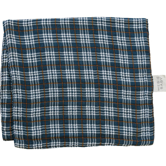 Navy Plaid Muslin Burp Cloth - Mack & Harvie