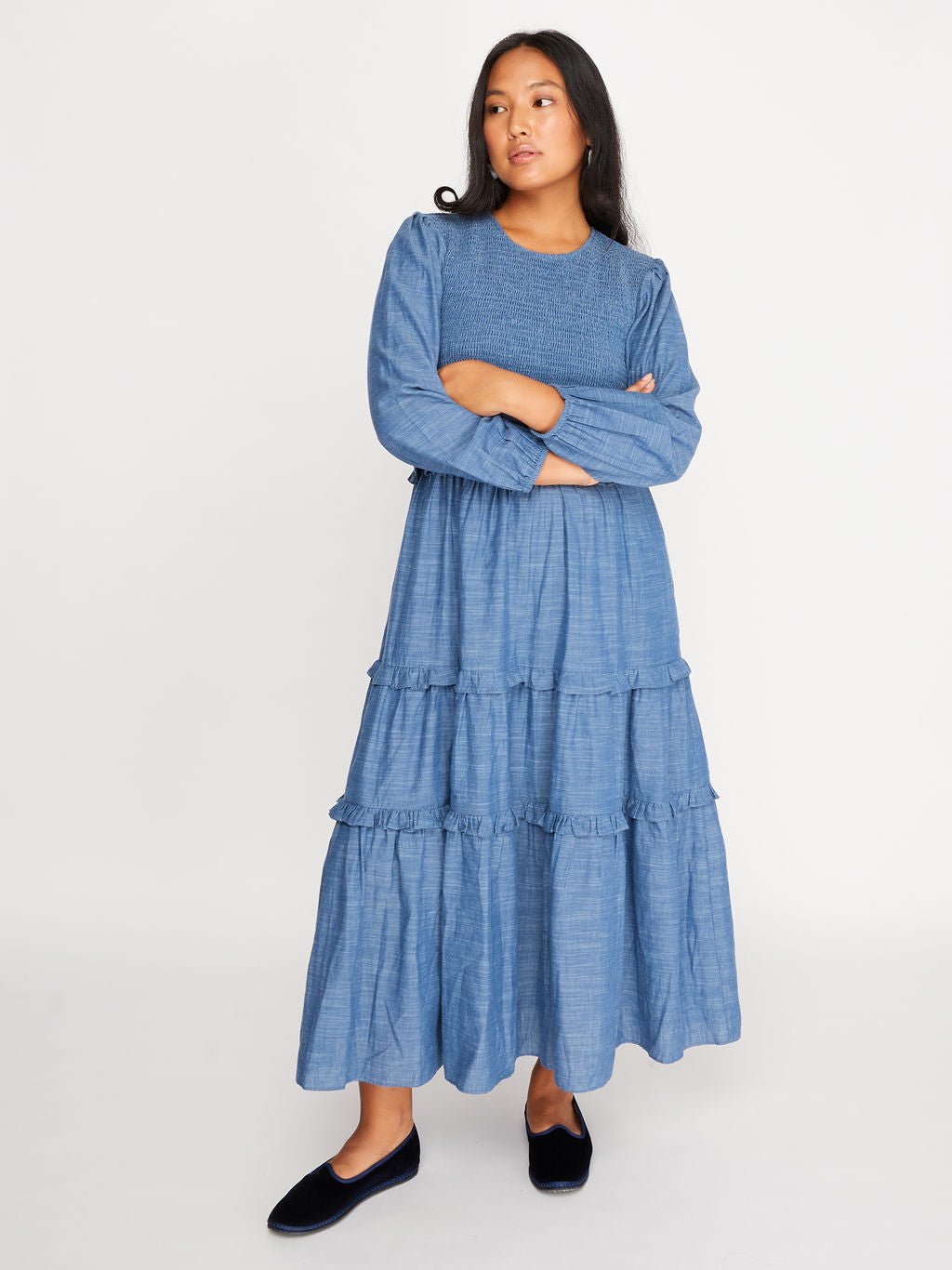 Nell Dress Chambray - Mack & Harvie