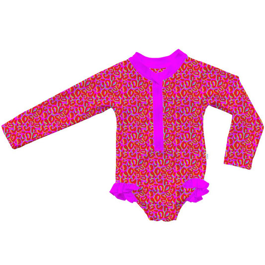 Neon Leopard Ruffle Rash Guard - Mack & Harvie