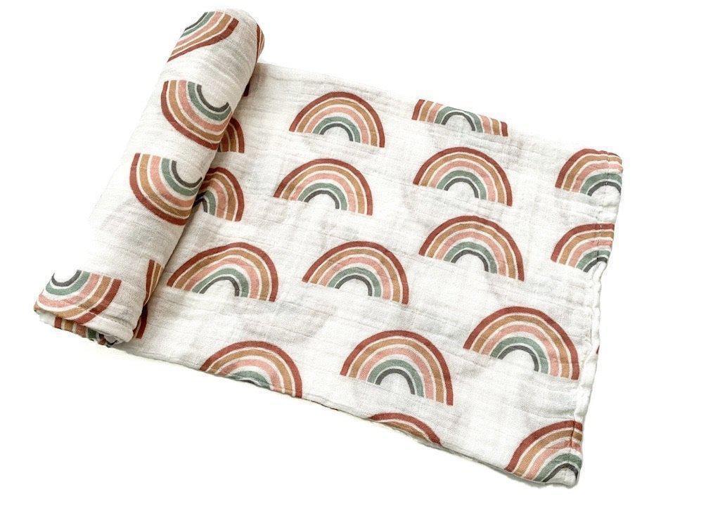 Neutral Rainbow Swaddle Blanket - Mack & Harvie