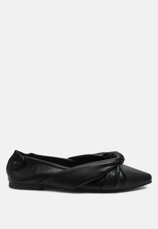 Norma Knot Detail Elasticated Ballet Flats - Mack & Harvie