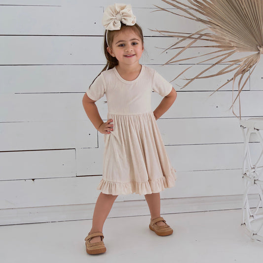 OAT RIB DREAM RUFFLE DRESS - Mack & Harvie