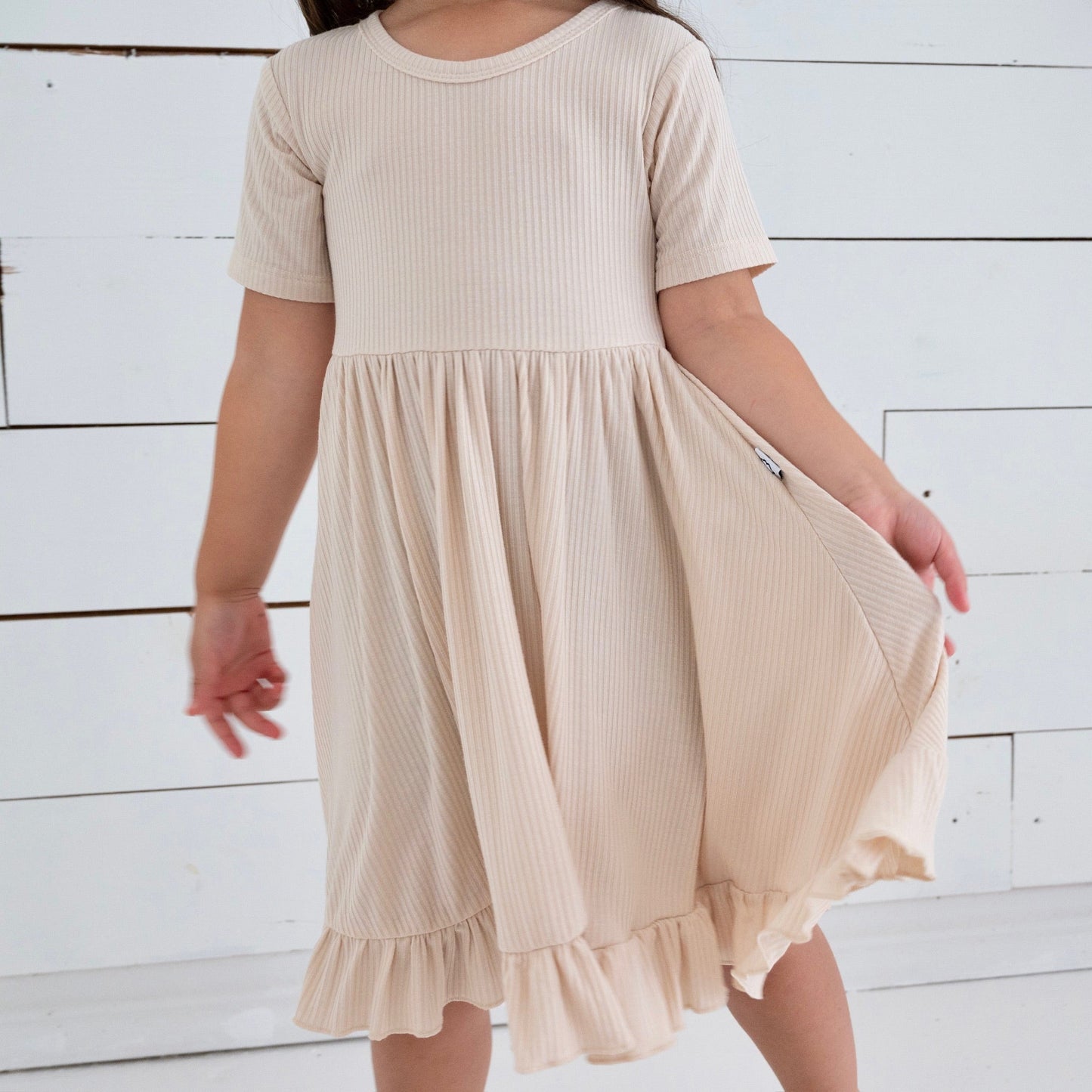 OAT RIB DREAM RUFFLE DRESS - Mack & Harvie