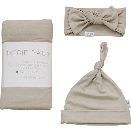 Oatmeal Bamboo Hat OR Head Wrap Set - Mack & Harvie