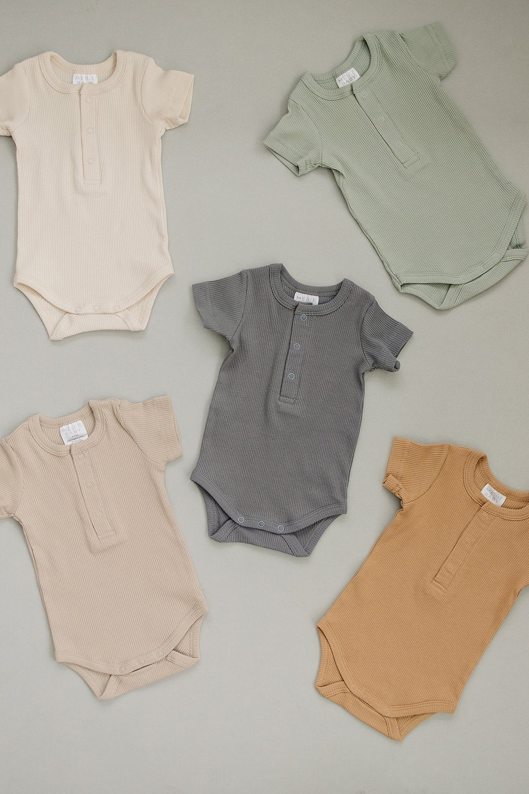 Oatmeal Organic Cotton Ribbed Snap Bodysuit - Mack & Harvie