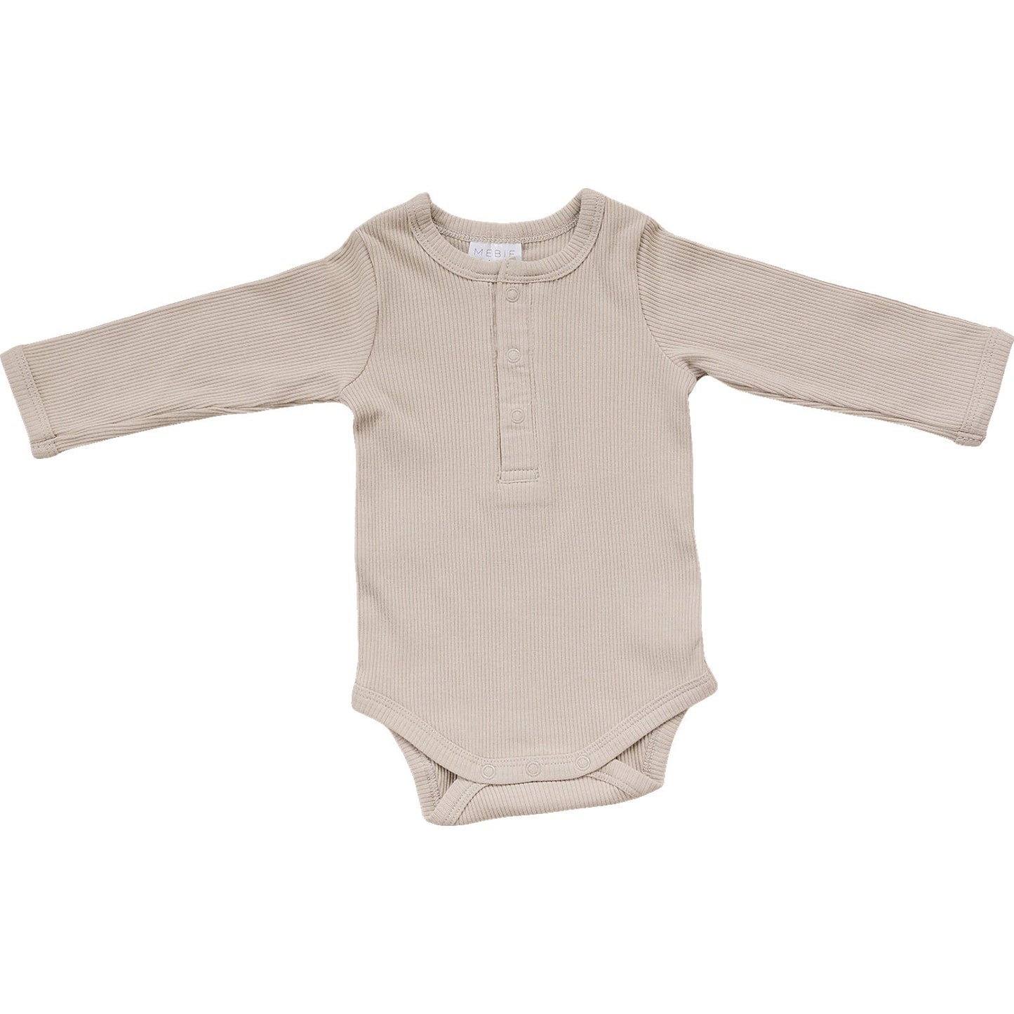 Oatmeal Organic Snap Long Sleeve Ribbed Bodysuit - Mack & Harvie