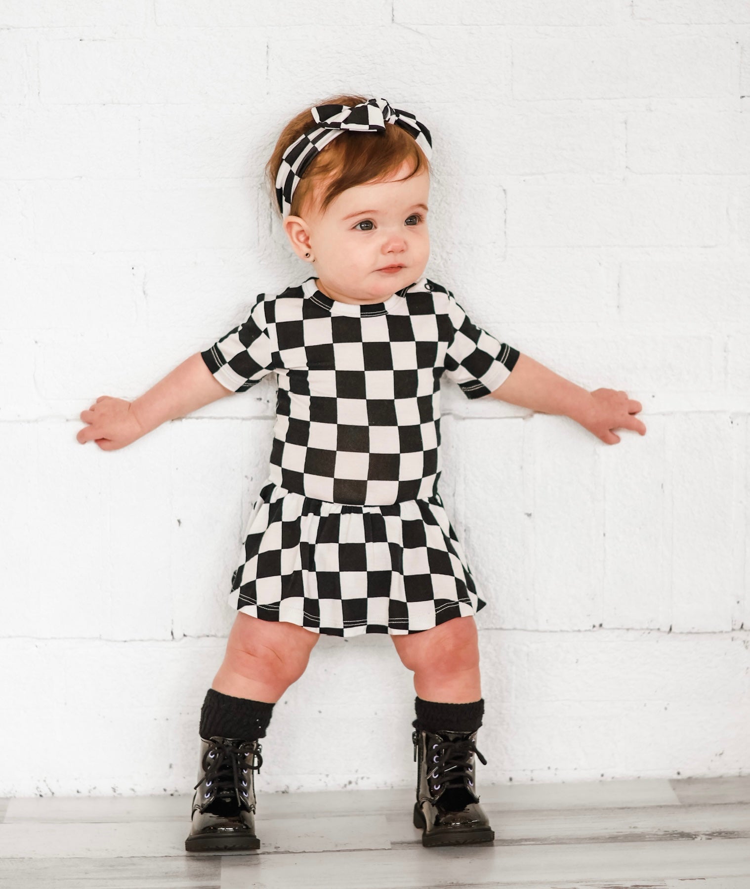 OREO CHECKERS DREAM BODYSUIT DRESS - Mack & Harvie